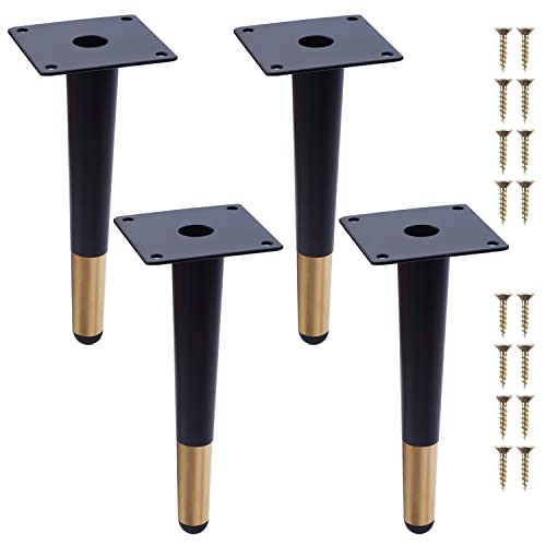Furniture Feet Set of 4 Metal Legs for Furniture Furniture Legs Cone Vertical Furniture Feet Table Legs Cabinet Feet DIY for Cabinet Chair Coffee Table (20 cm Height)