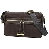 Realizzata in pvc L.BIAGIOTTI Borsa donna similpelle tracolla piccola bandoliera a spalla linea Sally 4 moro
