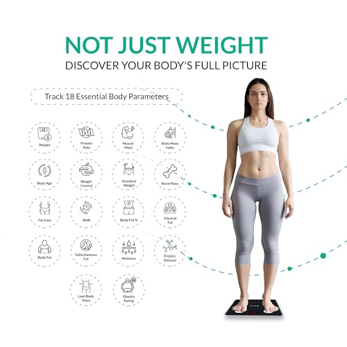 ActiveX (Australia) Savvy Smart Bluetooth Digital Bathroom Body Weight Body Fat BMI Scale Weight Machine | Tracks 13 Body Parameters | Free ActiveX App | Batteries Included