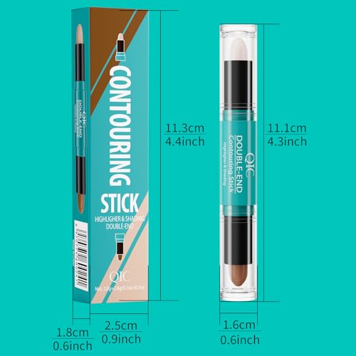 2pcs Cream Contour Stick,Dual-Ended 2 in 1 Makeup Shading Contour Concealer Highlighter Stick/Double Head Highlighter & Bronzer Contour Pen Make Up Tool All-Day Wear Sculpts Smooth Body Face - Image 8