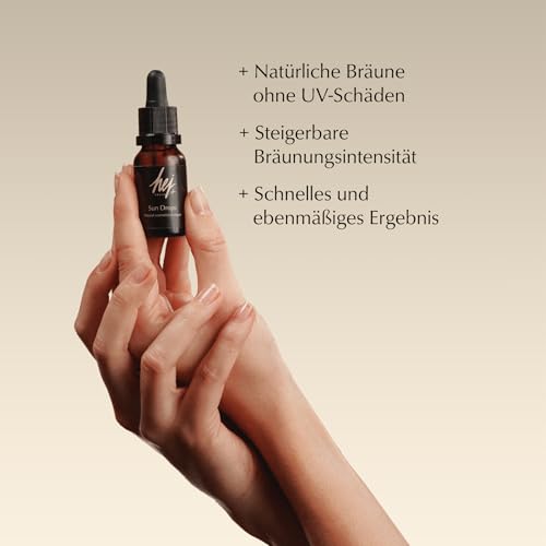 Sun Drops (15 ml) sanfter Selbstbräuner mit DHA & Aloe Vera zum Mischen mit der Gesichtspflege, Anpassbare Bräunung & Streifenfreies Ergebnis, 100% vegan | HEJ ORGANIC
