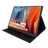 StarXnDa Portable Monitor 11.0 inch 2K 2160 * 1440 IPS Portable Screen for Laptop, USB C HDMI Gaming Computer Monitor 100% sRGB 400cd/m² Luminance Laptop Screen Extender, Black