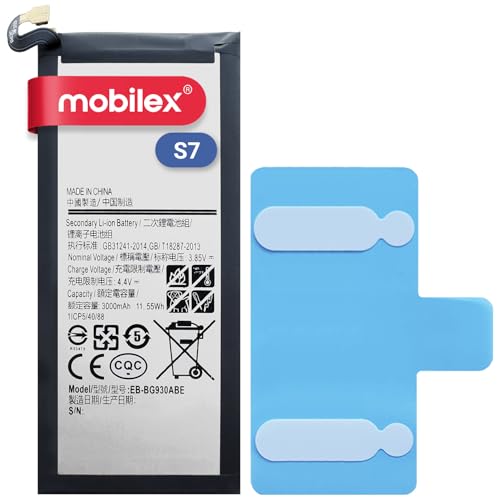 MOBILEX® Batteria per Samsung Galaxy S7 (EB-BG930ABE) | Ricambio interno | 3000mAh - OEM | Capacità originale
