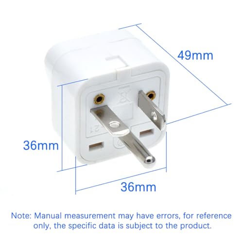 TEWOXIN 10PCS NEMA 6-20P to Universal 3-Pin Socket Power Adapter Converter,15A 250V,for Household Appliances,Power Tools,and Electronics(White)