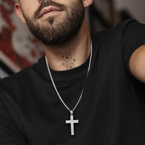Celtic Cross Necklace for Men Irish Knot Stainless Steel Infinity Silver/Gold/Black Men's Cross Pendant Necklace Rolo Chain 28''Cross Pendant Necklace Rolo Chain 24''/28''3