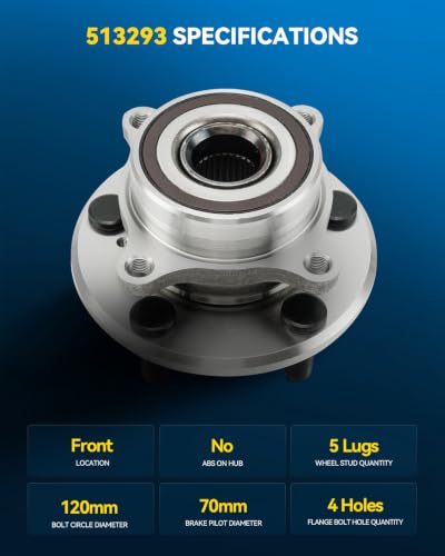 Image of PHILTOP 513293 x2 Front Wheel Bearing Hub Assembly for Honda Odyssey