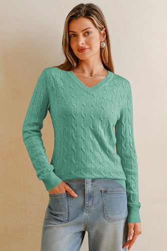 Image of Arach&Cloz Women's Wool Blend Fall Sweaters Business Casual Outfits 2026 | Soft&Breathable Pullover, Long Sleeve, V-Neck, Relaxed Fit Workwear, Business Casual, Teacher Outfits
