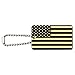 Subdued American USA Flag Black White Military Tactical Wood Wooden Rectangle Keychain Key Ring