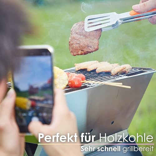 Steinborg Klappgrill | Laptopgrill | Campinggrill | Blitzschneller Aufbau | Hitzebeständiger Rahmen | Große Lüftungsschlitze | Holzkohlegrill | Kohlegrill | Geringes Gewicht | Geeignet für Holzkohle 3