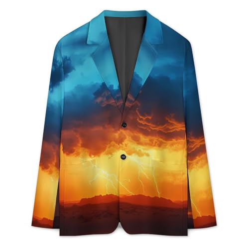 Nature Tornado Men's Slim Suit Long-Sleeve Prom Tuxedo Classic Two Button Business Jacket3