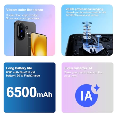 Image of VIVO X200 FE 5G Smartphone 12 GB 512 GB, ZEISS Professional Camera 50 MP with AI, Mediatek Dimensity 9300+,6500 mAh, LTPO 6.31 inch 120Hz, IP69, Android 15 (with TWS 3e Earphones & 90W Charger), Black