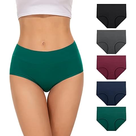 Unterhosen Damen Unterwäsche Weich Baumwolle, 5er Pack Unterwäsche Frauen, Stretch Hohe Taille Sportunterhosen Panties Damen, Atmungsaktive Slip Damen, Hipster Damen Tochter Als Geschenk Erhältlich, L Cover