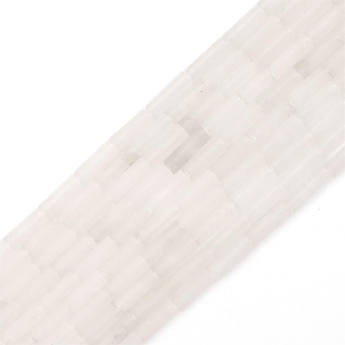 Natural White Quartz Tube Beads Cylinder 4x13mm 38cm/Strand Stone Beads for Jewelry Making