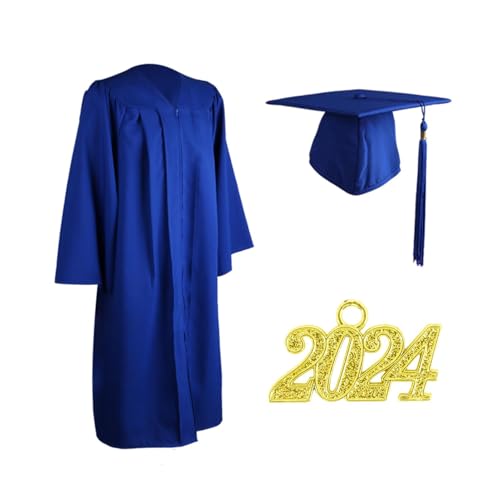 Genérico Vestidos de graduación para adultos,Conjunto de borlas de gorra de vestido mate de graduación 2021 - Traje de graduación transpirable para hombres y mujeres adultos