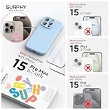 SURPHY Magnetyczne etui do iPhone'a 15 Pro Max z osłoną ekranu, płynny silikon, odporne na zarysowania, kompatybilne z MagSafe żelowe etui na telefon iPhone 15 Pro Max 6,7 cala (jasnoniebieskie)