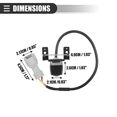 Image of Motoforti Car Rear View Backup Camera, Reversing Camera, for Hyundai Sonata 2011-2014, ABS Metal, 95760-3S100, Black