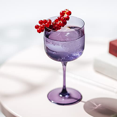 Villeroy & Boch - Like Lavender Wine Goblet Set 2 pces, Coloured Glass Purple, Capacity 270 ml, 8.5 x 17 cm - Image 2