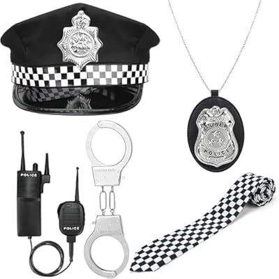Disfraz de policía para niños o niñas con esposas, accesorios, incluye gorro, insignia, walkie talkie y corbata, ideal para niños. Disfraz de policía para hombres o mujeres | Ya disponible en tu tienda friki favorita! En mundofriki.es!
