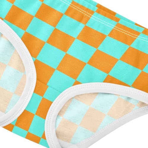 Orange and Green Buffalo Checkered Toddler Girls's Underwear 2T4