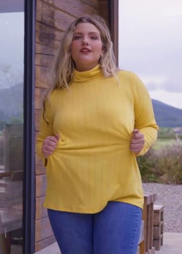 RITERA Plus Size Tops for Women Long Sleeve Shirts Womens Fall Winter Cable Tunic Top Turtleneck Pullover Blouses XL-5XL4