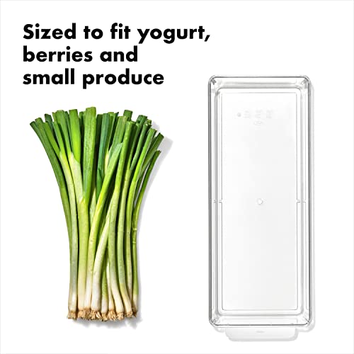 OXO Good Grips Fridge Organization Bin 5 in x 14 in - for Yogurt Cups, Small Produce, Berry Bins and More - Image 3