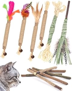 ERKOON 12 Katzenminze Sticks mit Federn