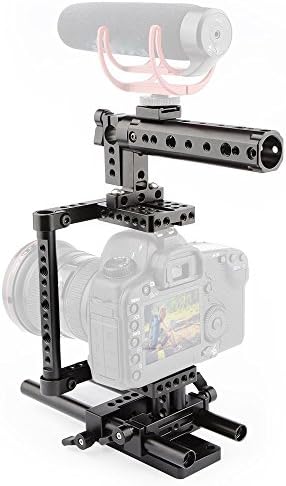 CAMVATE Camera Cage Rig Top Handle Tripod Mount Plate Compatible for Sony Panasonnic(Black) - 1136