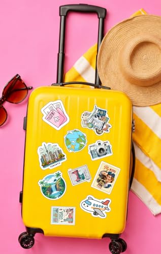 Image of LERITO Travel 2.0 Vinyl Stickers, Multicolor, 50 Pack, Waterproof Self Adhesive Decals for Laptop, Journal, Guitar, Mobile Phone