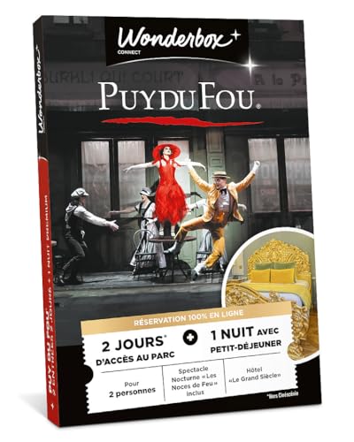 Wonderbox Connect - Coffret Cadeau - PUY du Fou - Séjour Premium pour 2-2 entrées pour 2 Jours au PUY du Fou - 1 Nuit avec Petit-déjeuner- Parc à thème -...
