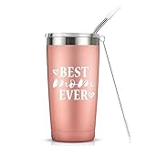 Best Mom Ever I Vacuum-Insulated Stainless Steel Tumbler with Lid, Mothers Day Birthday Gifts for Mom, 20-Ounce Rose Gold