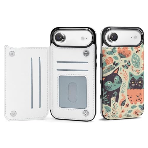 Protège-écran et étui iPhone 17 porte-carte mince pour sorties citadines motif oiseau