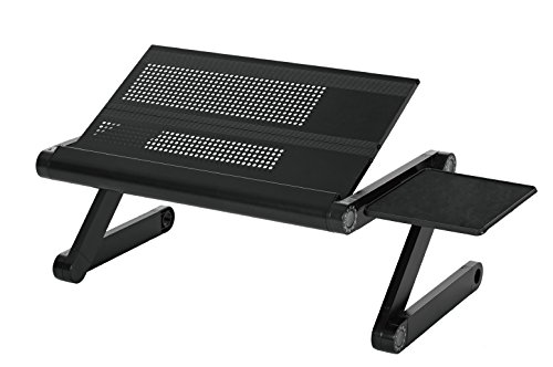 Preisvergleich Produktbild PROMIC Laptopständer höhenverstellbar Latophalter mit Luftrillen Aluminum Monitorständer Bettish schwarz