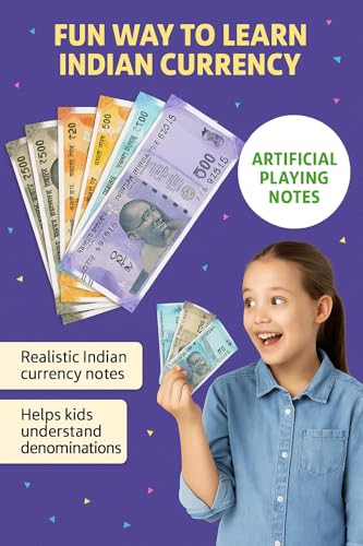 Ik - 600 Pieces Fake Money for Kids | Indian Currency Notes Learning Set — Educational Play Money for Kids, Pretend Play Toy, Montessori Counting and Money Learning Kit | Artificial Notes - Image 2 thumbnail