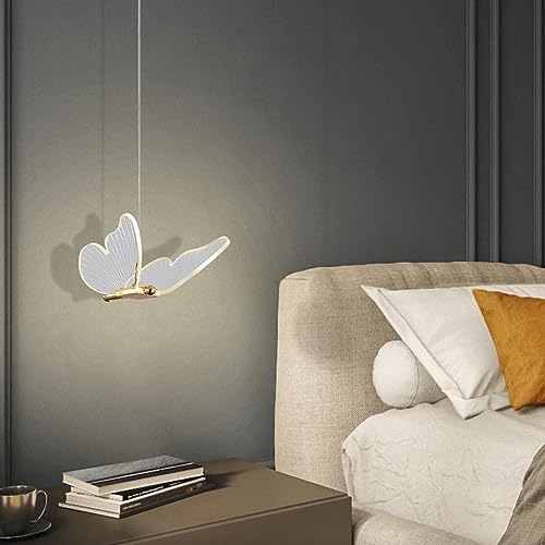 Siyane Butterfly Chandelier For Girls Bedroom Purple Pink Acrylic Shade 12W Dimmable Led Pendant Light Fixture Gold Hanging Ceiling Lamp For Staircase Kitchen Dining Table Kids Room Decoration thumb #3