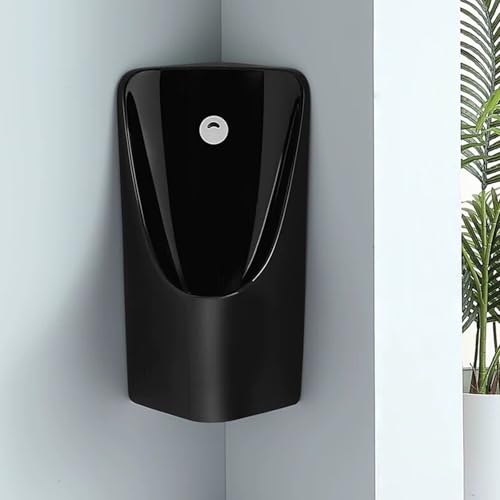 Urinarios de esquina de cerámica para hombres, a prueba de derrames con descarga automática de inducción, fácil instalación para uso doméstico o comercial, diseño de drenaje oculto
