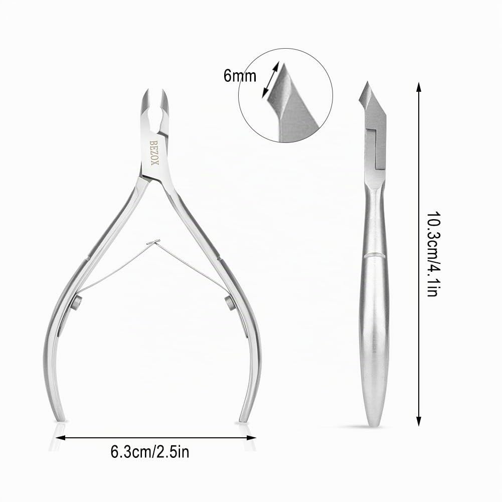 BEZOX Tronchesino per cuticole, tronchese in acciaio inossidabile con taglio netto e liscio, tagliacuticole fine per rimuovere la pelle in eccesso e strappata delle dita delle mani e dei piedi