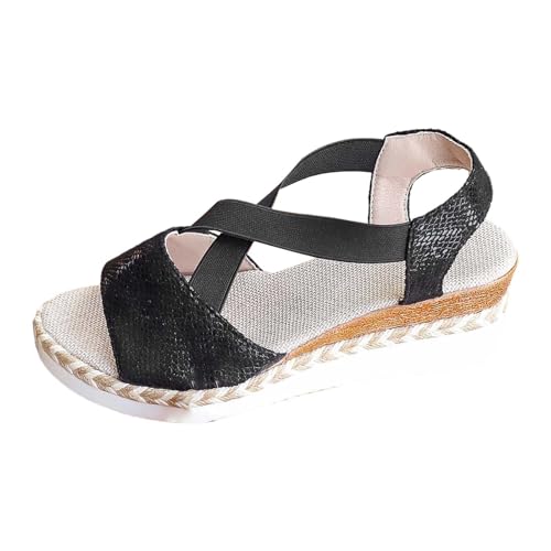 Chaussures femme sandales bout pointu confortables : nu-pieds d'été élastiques