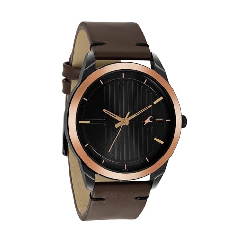Add Fastrack Stunners Quartz Analog Black dial Brown Leather Strap - Image 2