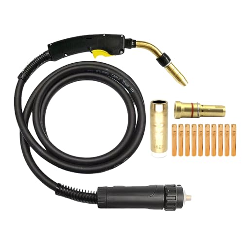 Eddyweld 10ft or 15ft Mig Gun torch Compatible with Bernard STYLE BTB 200A BNQ200M Euro Connector and Give Away Consumables kits (15ft Torch)