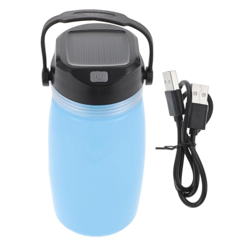 Abaodam Solar Charging Kettle USB Charging Water Bottle with Night Light Lightweight Portable Camping Water Container for Hiking Travel Outdoor Use 7.48 X 3.54 X 2.75 in