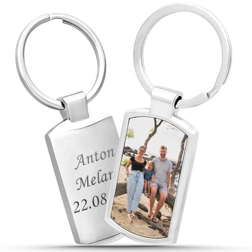 Schlüsselanhänger Personalisiert aus Edelstahl mit Foto...