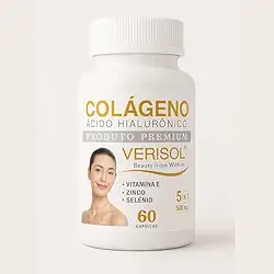 Colágeno Hidrolisado Verisol Premium Original com Vitamina C e Zinco 60 Cápsulas