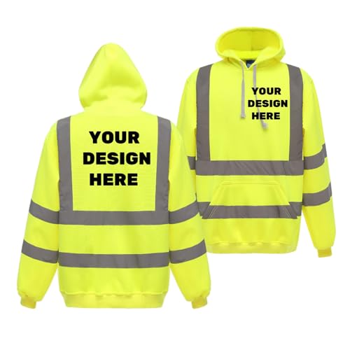 BIJUNDENG Custom Hi Vis Safety Hoodie Jacket Reflective Fleece Hoodies Sweatshirt Pullover Construction Workwear