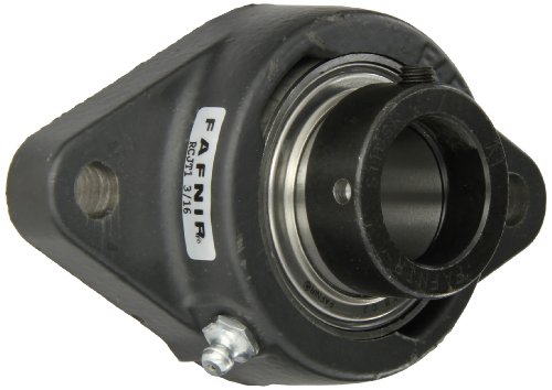 Timken RCJT1 3/16 Flange Unit, 2 Bolt Holes, Industrial-Duty, Relubricatable, Non-Expansion, Cast Iron, Eccentric Locking Collar, Inch, 1-3/16