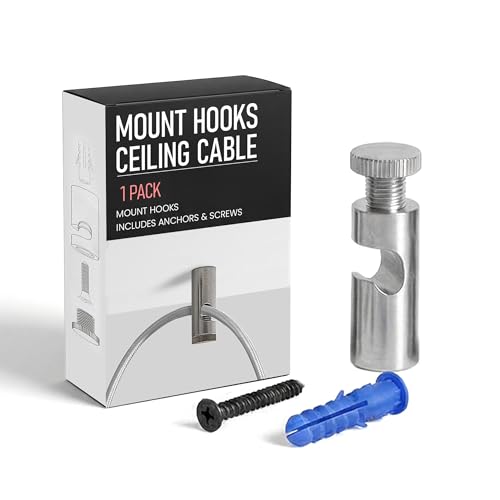 LEDSone Ganci di montaggio per cavi da soffitto per lampadari Swag e illuminazione a ragno minimalista, gancio in metallo facile da montare, con vite per cavo della luce a sospensione