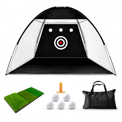 Image of Foldable Golf Practice Hitting Net for Garden with Target Cloth