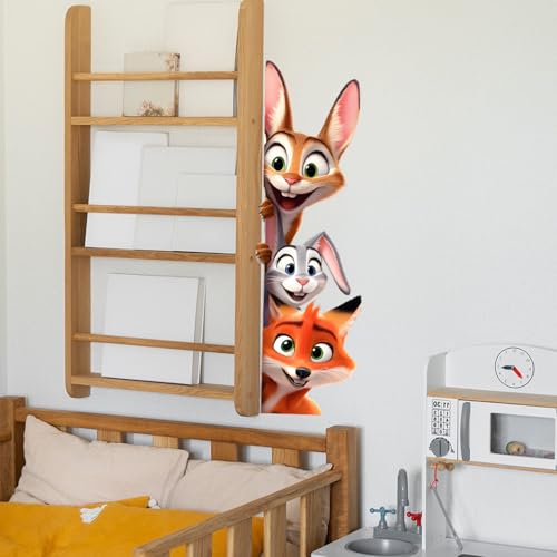 Vinilo Decorativo 3D Animales Cartoon Adhesivo Removible miniatura 6