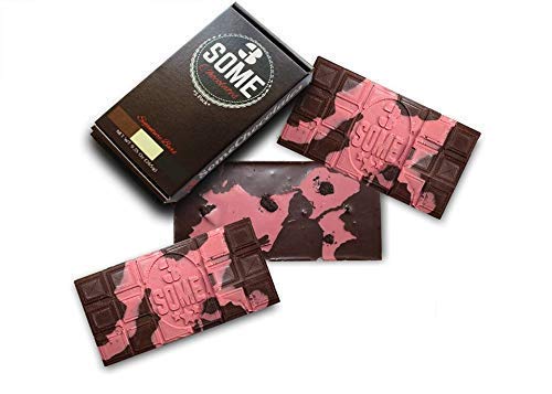 3 Some Chocolates Signature Gourmet Chocolate Bars (Ruby & White Chocolate Red Velvet Crunch Bar)