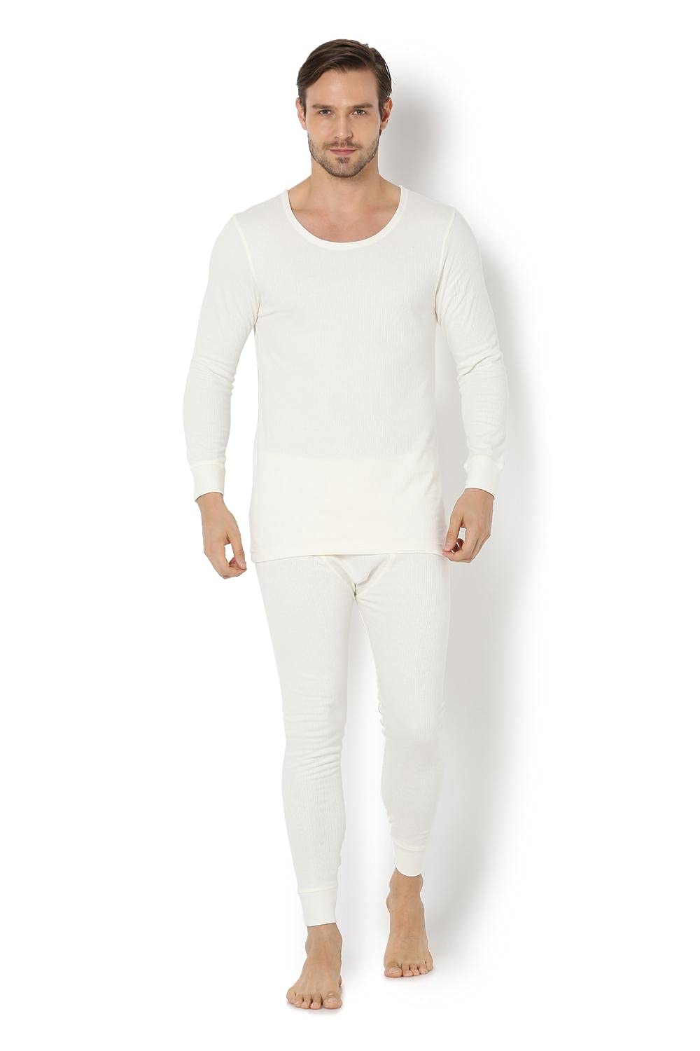 Van Heusen Men's Full Sleeve Sleeve Thermal Top (71002_Ivory-XL) 3