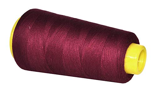 Image of Mandala Crafts Burgundy Mercerized Cotton Thread Cones for Sewing Quilting | 2400 Yds 50 WT, 100% Long Staple Cotton, Multipurpose, for Embroidery, Piecing, Sergers, Applique, Machine and Hand Sewing